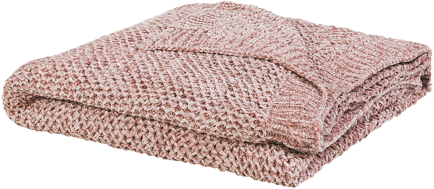 Kuscheldecke HAIFA Stoff 150 x 200 cm Rosa Kein Muster Bild 1