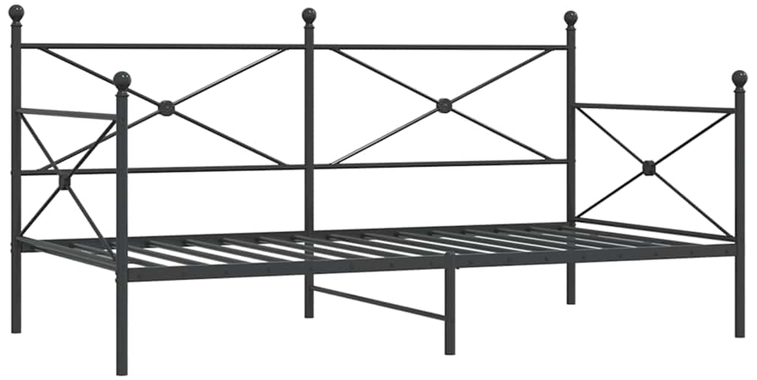 vidaXL Tagesbett ohne Matratze Schwarz 100x200 cm Stahl 4104670 Bild 1