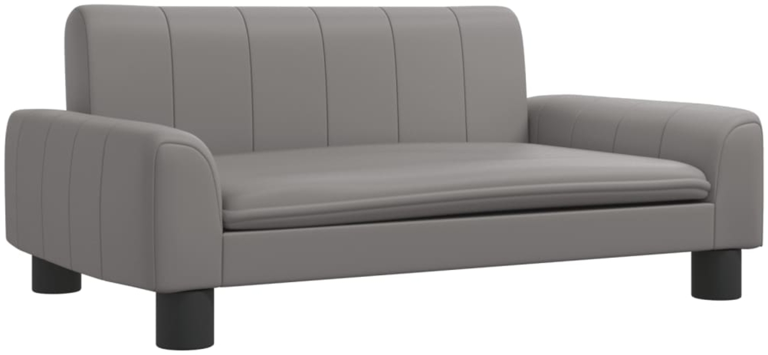 vidaXL Hundebett, Kunstleder, Grau, 70 x 45 x 30 cm Bild 1