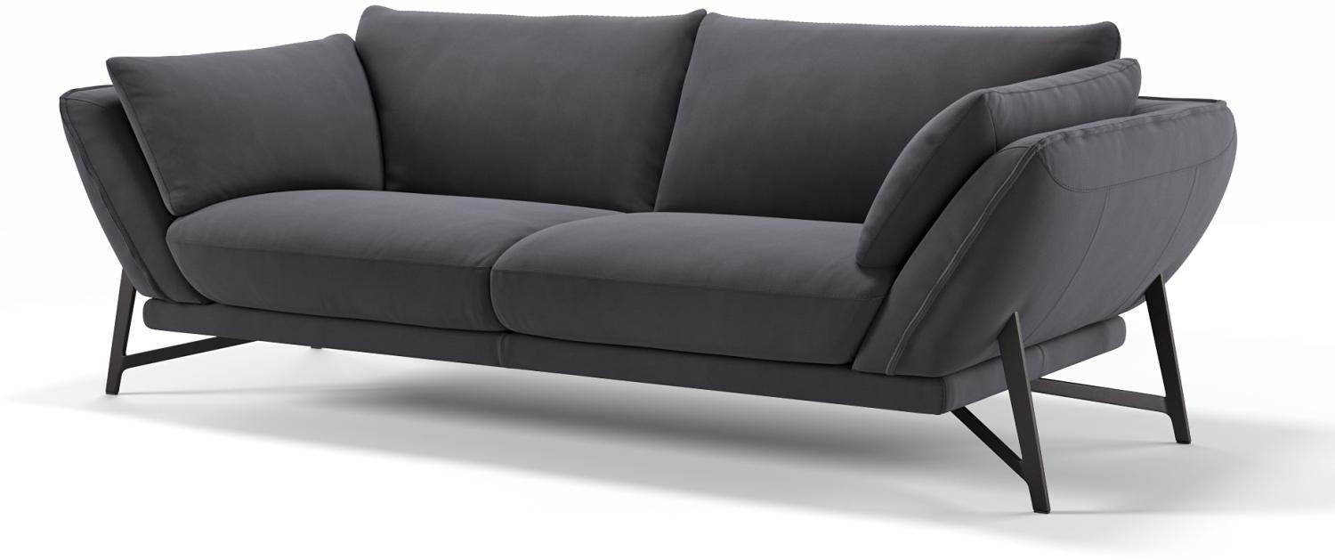 Sofanella Dreisitzer ESTELLA Stoffsofa Stoff Einzelsofa in Dunkelgrau M: 226 Breite x 99 Tiefe Bild 1