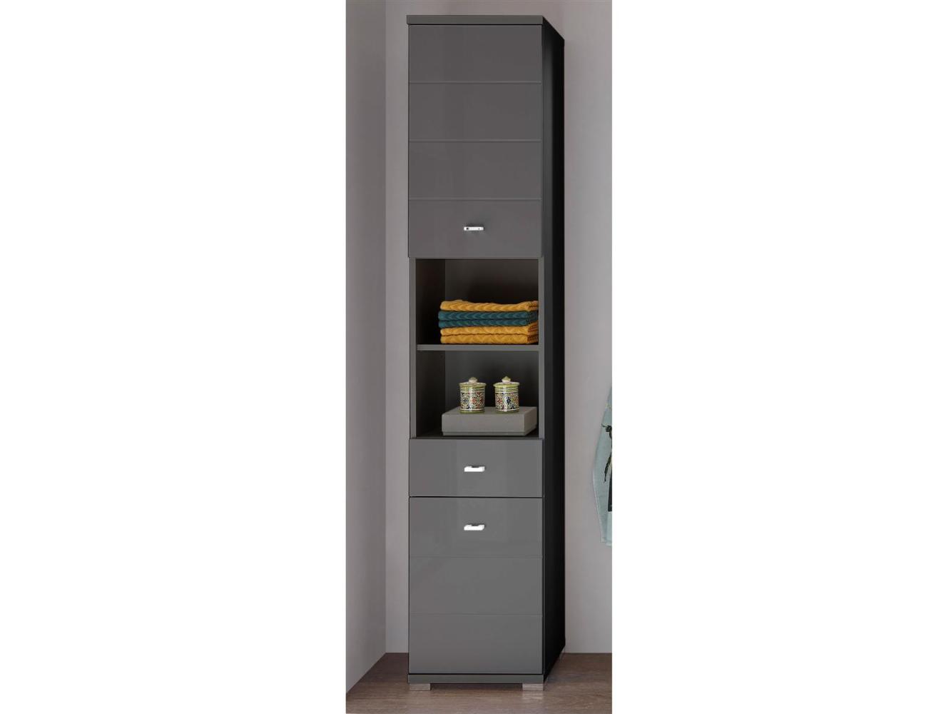 Hochschrank >Peter< in Anthrazit aus MDF - 38x190x30cm (BxHxT) Bild 1