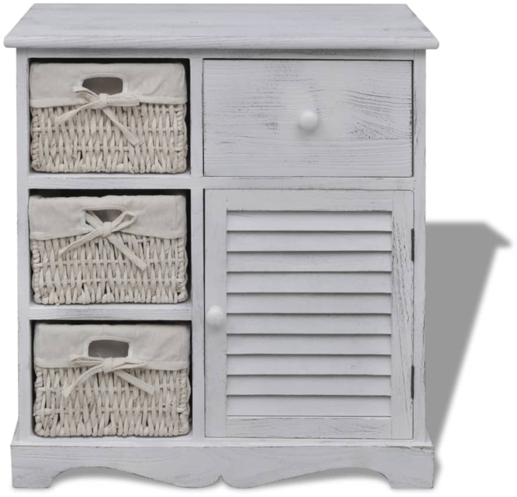 vidaXL Kommode mit 3 Körben Weiß 240794 Bild 1