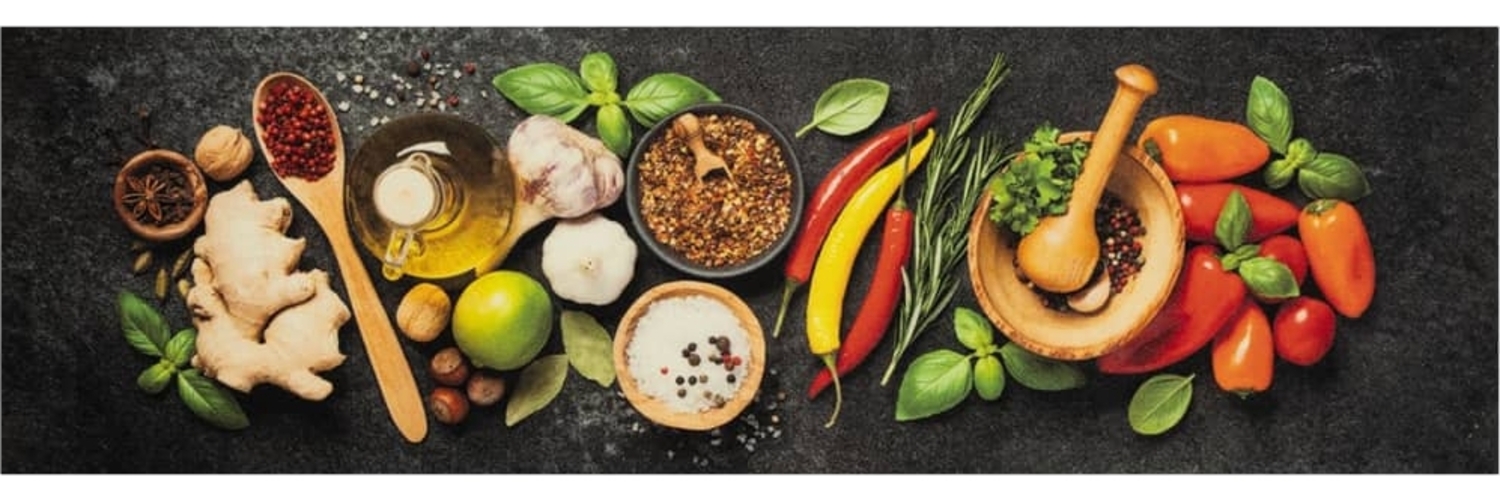 vidaXL Küchenteppich Waschbar Gewürze 45x150 cm Samt 4005614 Bild 1