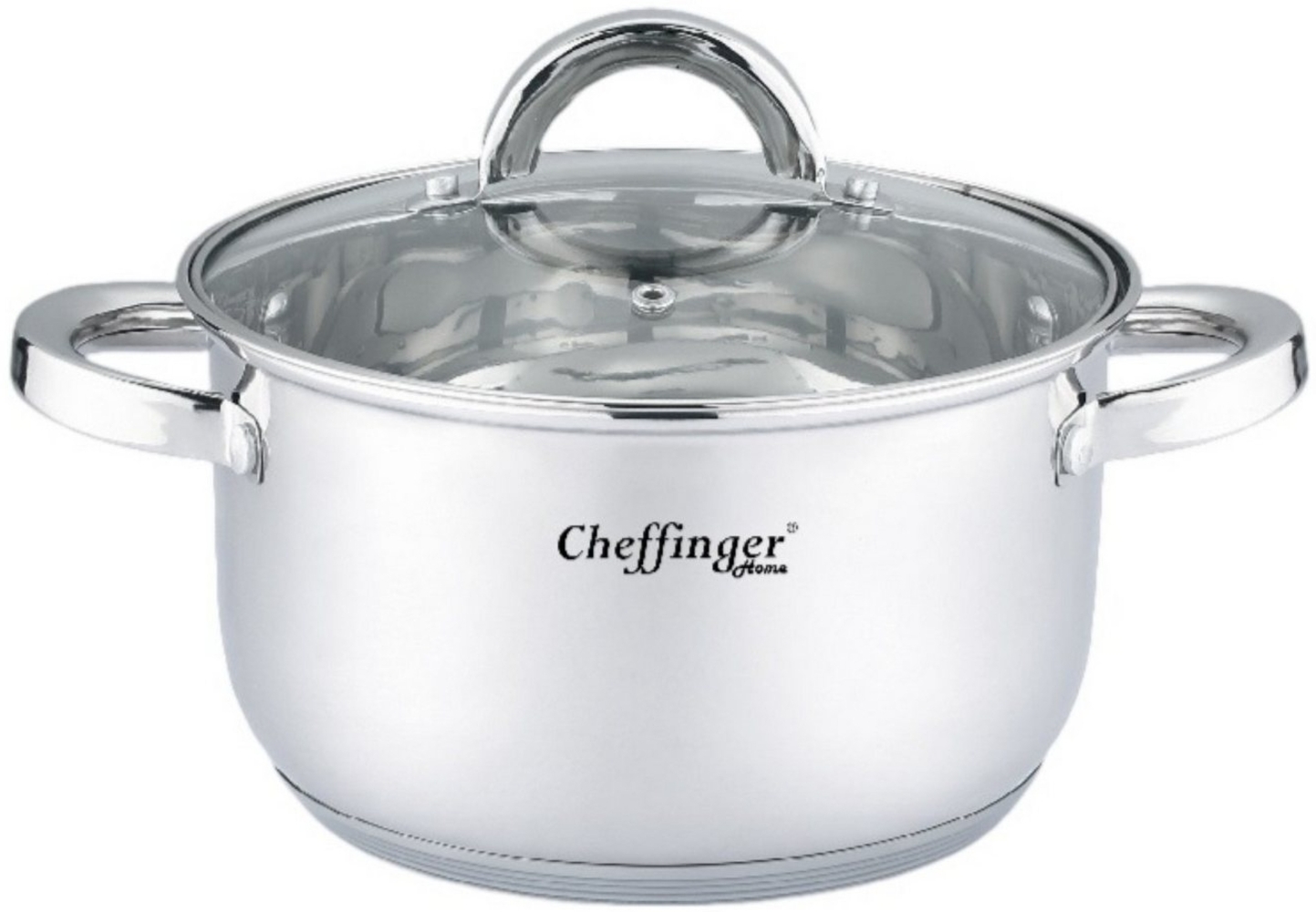Kochtopf mit Glasdeckel geeignet für alle Herdarten, aus hochwertigem Edelstahl Ø 20 x 12,5 cm Bild 1