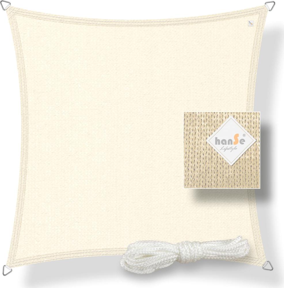 hanSe Marken Sonnensegel Sonnenschutz Schattensegel HDPE Quadrat 2x2m Creme Bild 1