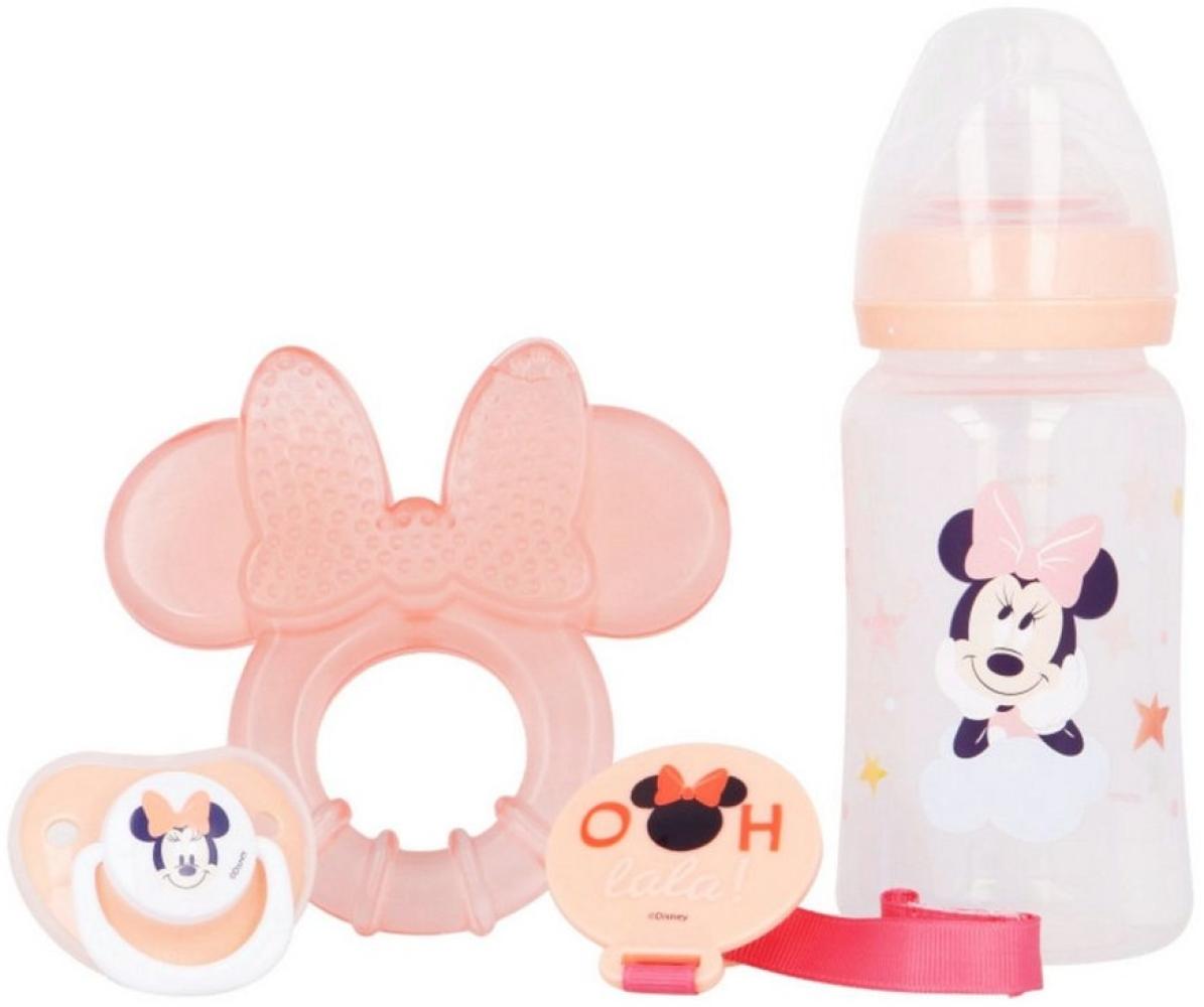 Disney Babyflasche Minnie Maus Baby Geschenkset Flasche Schnuller Halter Beißring Bild 1