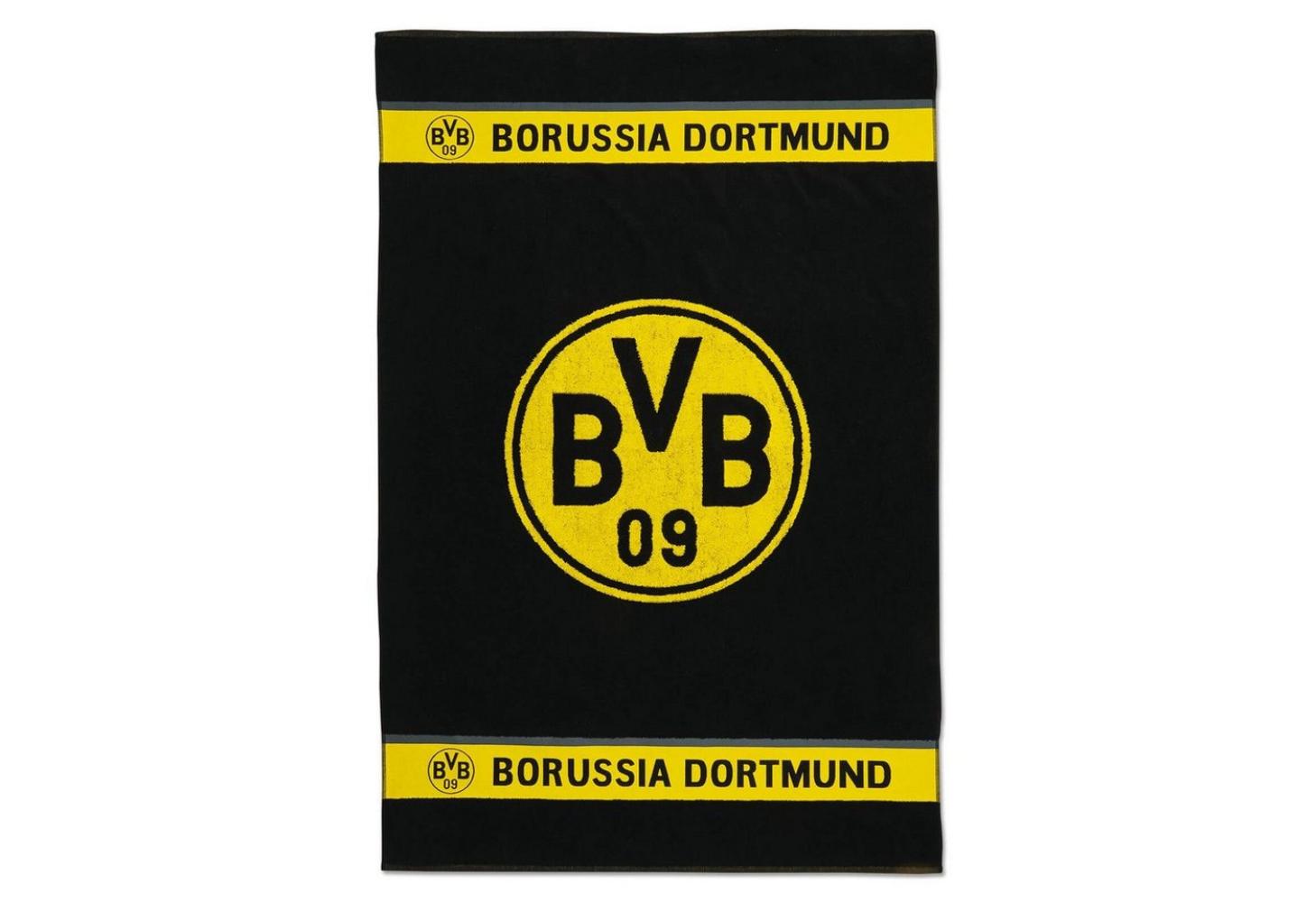 BVB Badetuch BVB-Badetuch Emblem 100x150 cm, Baumwolle (Packung, 1-St), mit Schlaufe Bild 1