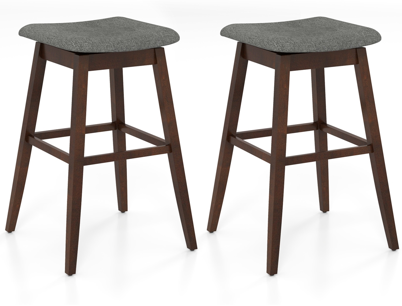 2er Set Barhocker mit Fußstütze 360° Drehbarer Thekenhocker Gepolsterter Bistrohocker Bild 1