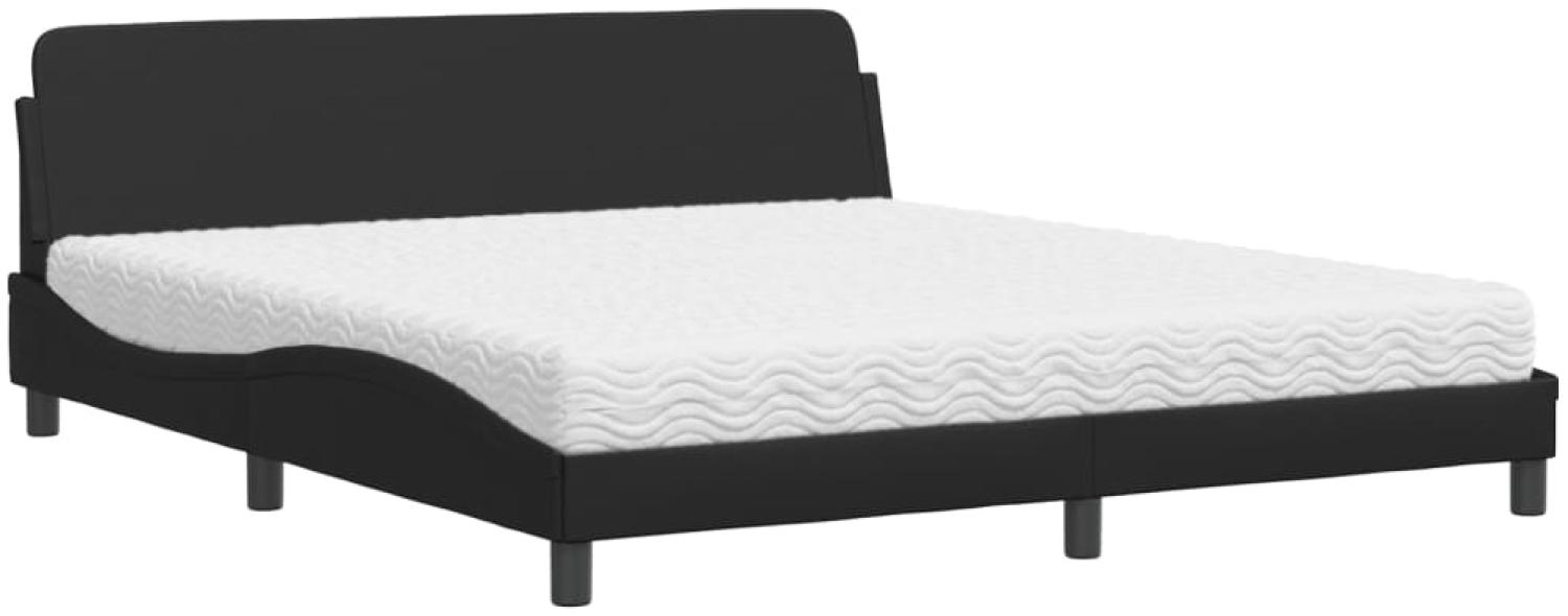 vidaXL Bett mit Matratze "Dover" Schwarz 180x200 cm Kunstleder 3208457 Bild 1