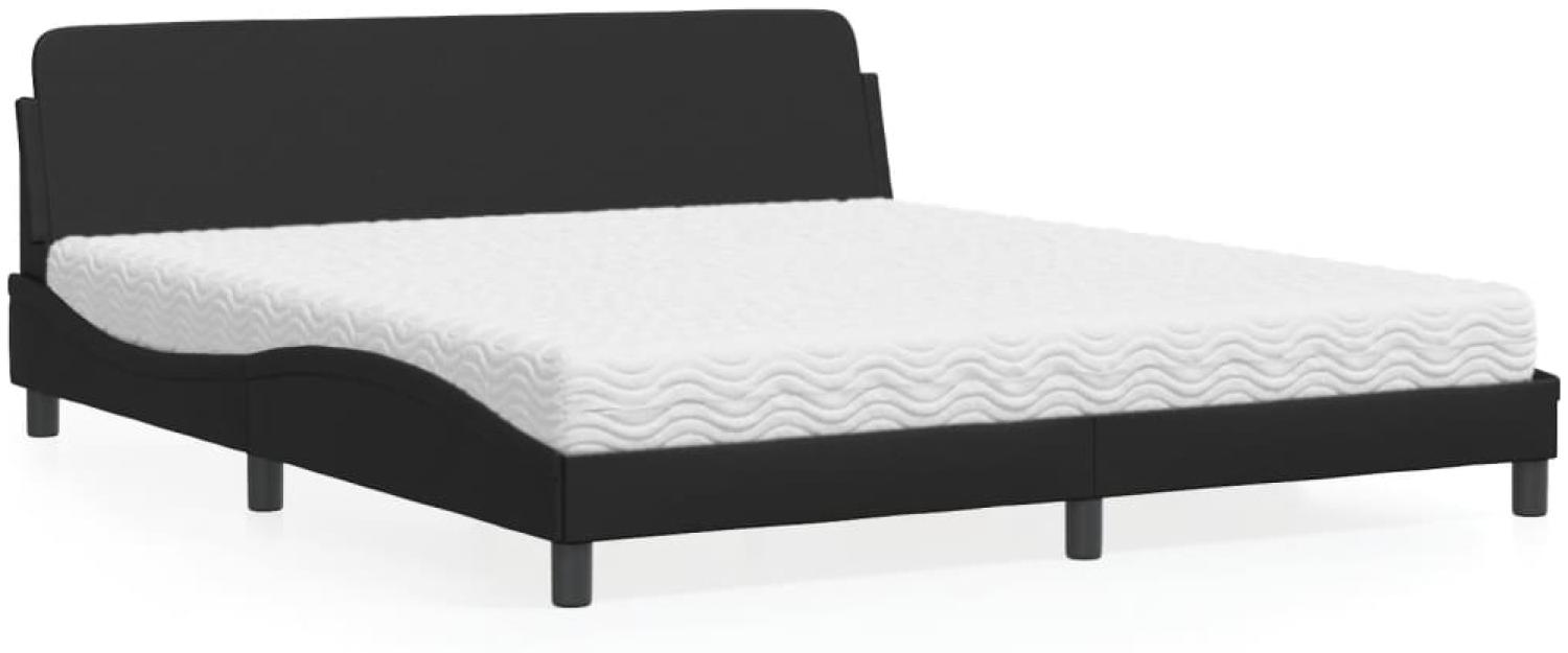 vidaXL Bett mit Matratze Schwarz 180x200 cm Kunstleder 3208457 Bild 1