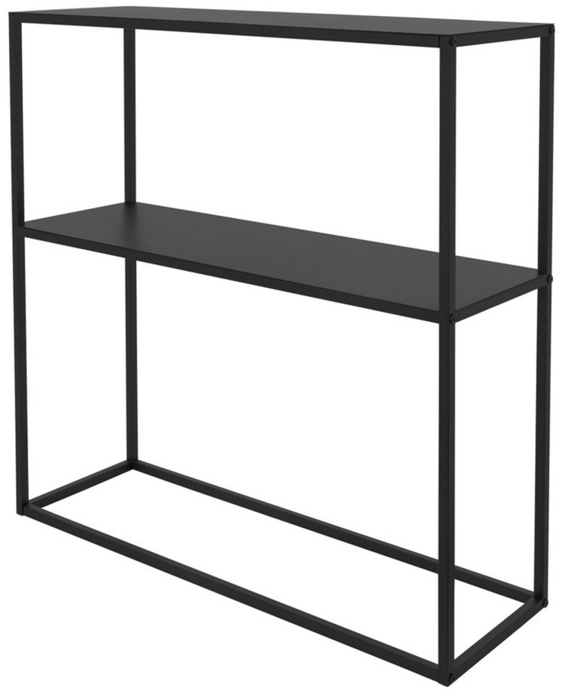 ML-DESIGN Blumenständer Metall Pflanzenständer mit Ablage, Industrielles Wohnzimmermöbel (1 St), Schwarz Deko Konsolentisch Standregal Blumenhocker Beistelltisch Bild 1