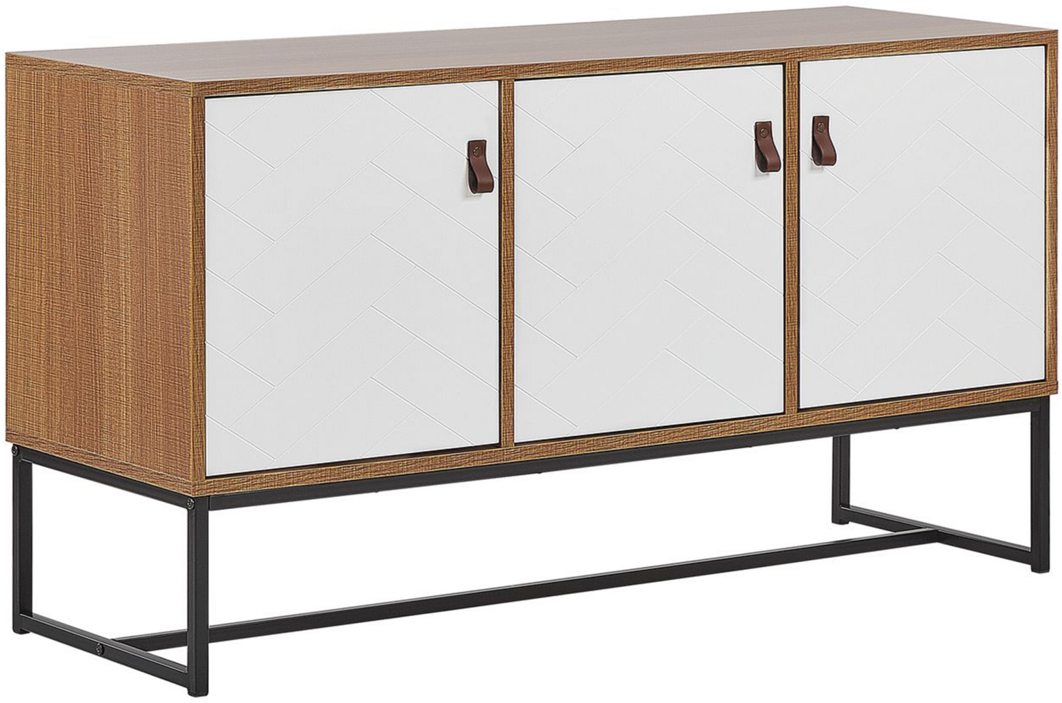 Sideboard heller Holzfarbton / weiß 3 Schränke NUEVA Bild 1