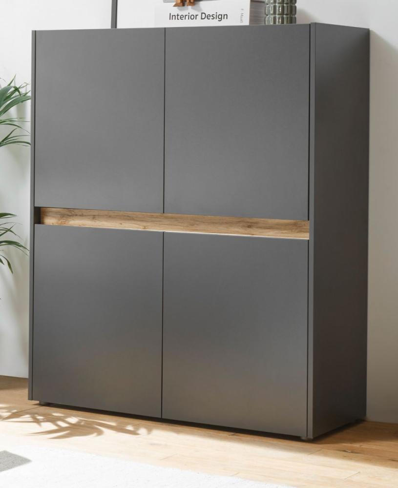 'Center' Highboard grau matt/ Eiche Wotan Bild 1