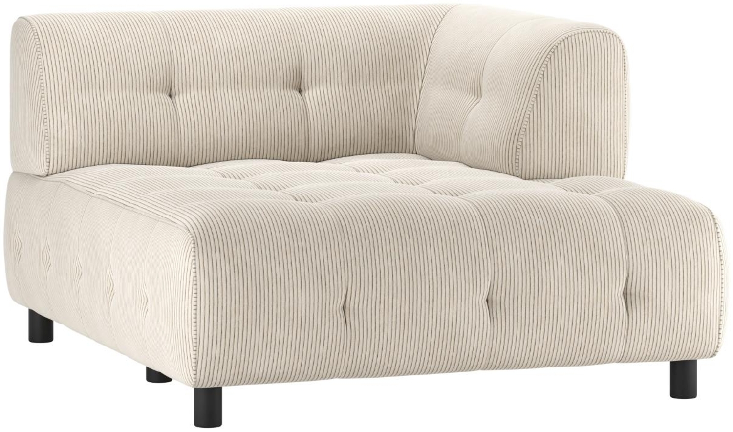 Modulsofa Louis Chaiselongue aus Rippstoff Rechts, Creme Bild 1