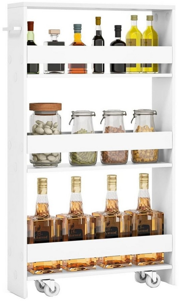 KOMFOTTEU Regalwagen Nischenregal, 4 Ebenen, mit Griff Bild 1