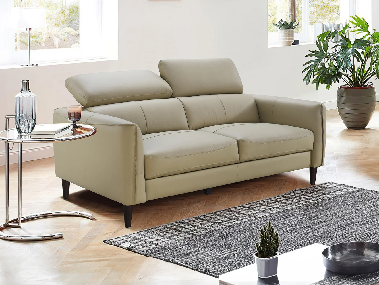 Vente-unique - Sofa 2-Sitzer - Büffelleder - Beige - SALVI Bild 1