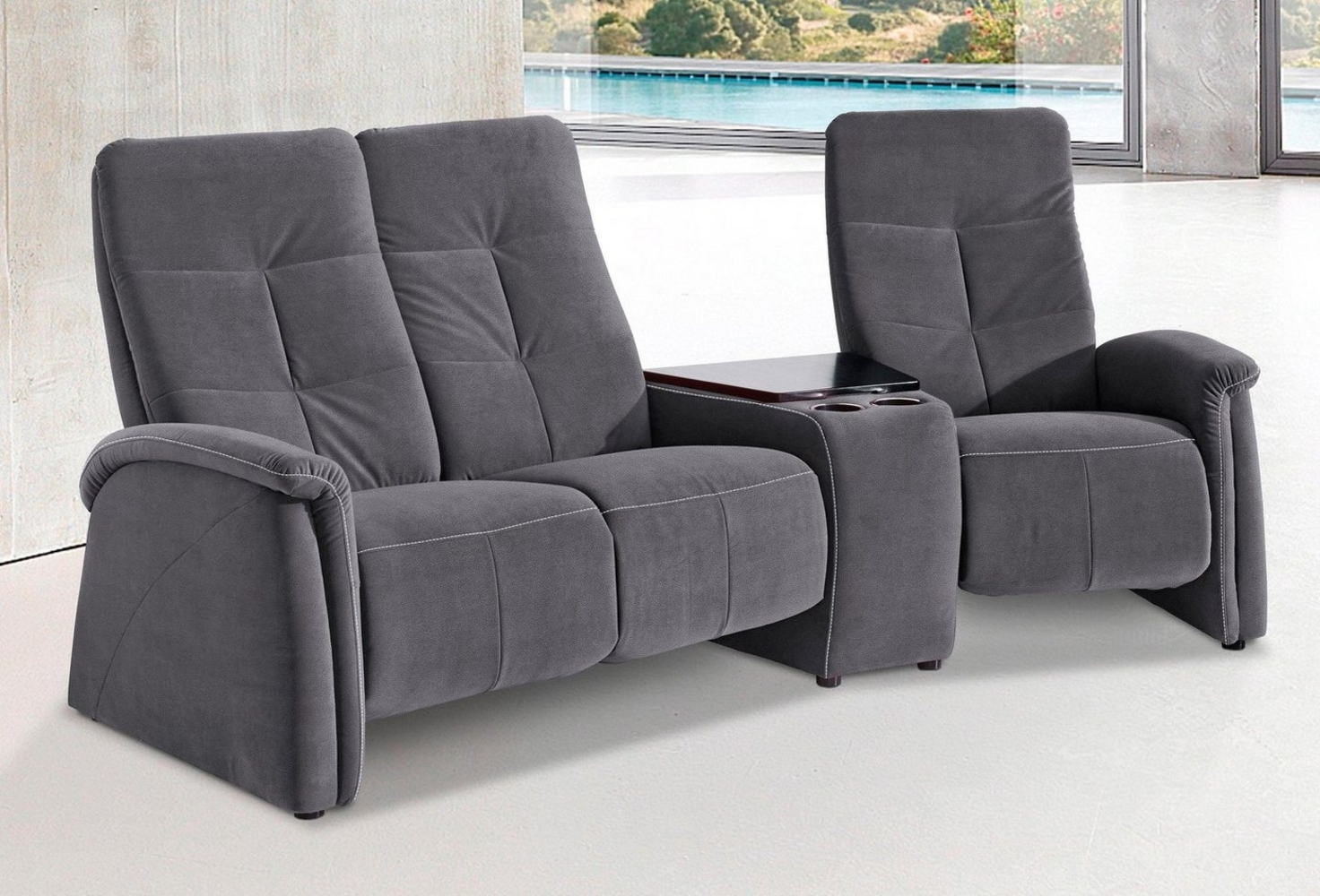 exxpo - sofa fashion 3-Sitzer Tivoli, Kinosofa mit Tischablage und Stauraumfach, bequem, mit Relaxfunktion Bild 1