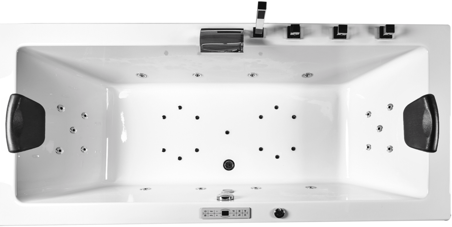 4Pools Whirlpool Badewanne ARUBA Platin - Indoor Rechteck Whirlpool, (Komplett-Set, mit 31 Massage Düsen), links- und rechts nutzbar, 2 Personen B90cm x H 62cm x T200cm Bild 1