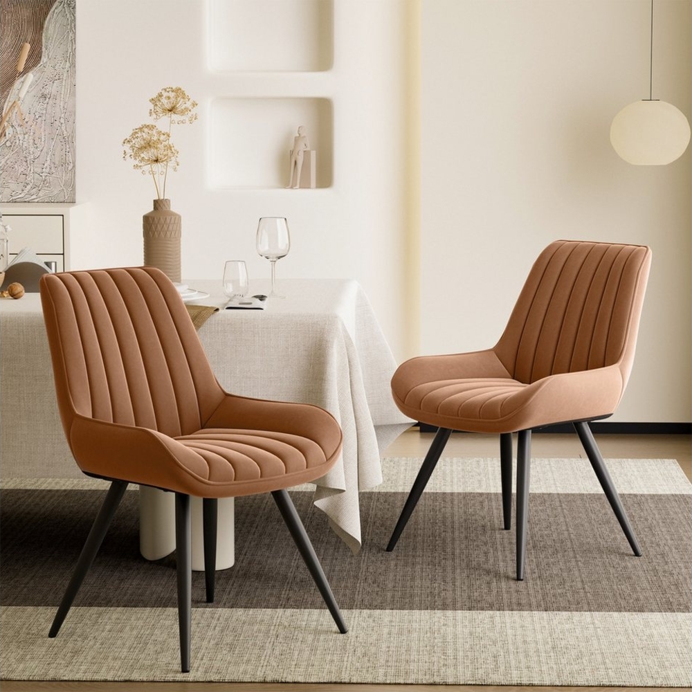 HawthyHome Esszimmerstuhl Stuhlset – Polsterstühle, Moderner Küchenstuhl (2 St), mit Ergonomischer Rückenlehne und Metallbeinen Bild 1
