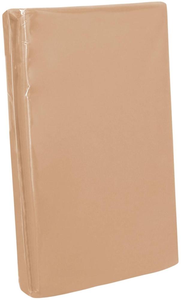 Traumschlaf Zwirn Elasthan Spannbetttuch De-Luxe|200x220 - 220x240 cm| caramel Bild 1