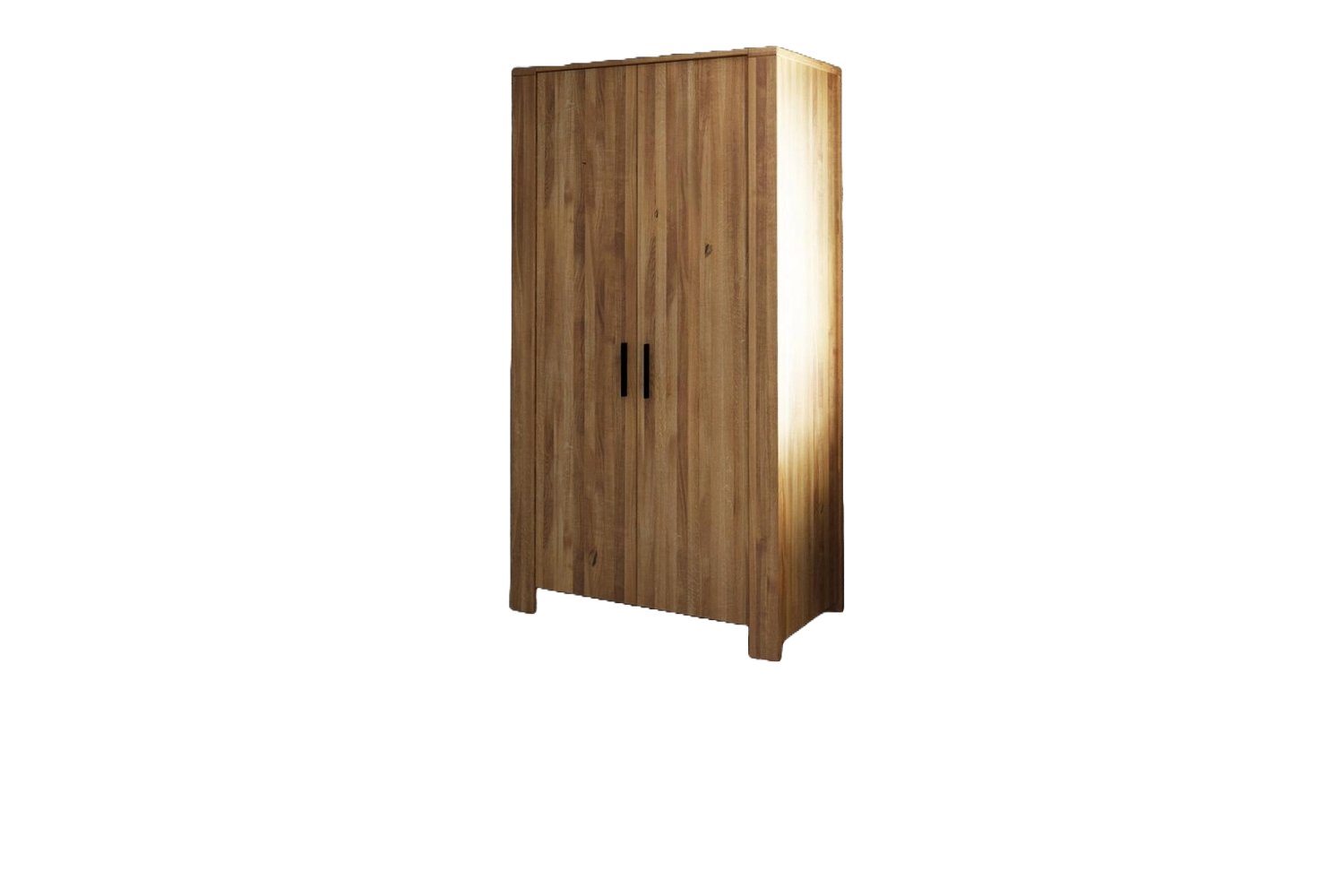 Kleiderschrank Lubic aus Wildeiche massiv 111x60x205 mit 2 Türen und Holzbeinen Bild 1