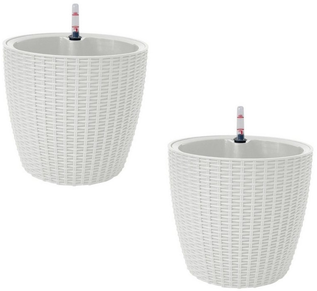 HTI-Living Blumentopf Blumentopf Hydro Ø 27 cm 2er Set Nessa Weiß (Set, 2 St, 2 Hydrotöpfe), mit Wasserspeicher und Wasserstandsanzeiger Bild 1