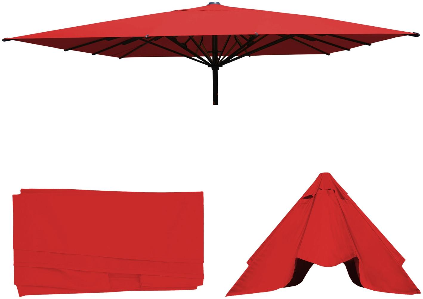 Ersatz-Bezug für Gastronomie Sonnenschirm HWC-D20, Sonnenschirmbezug Ersatzbezug, 5x5m (Ø7,2m) Polyester ~ rot Bild 1