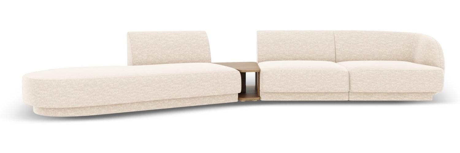 Micadoni Modulares Sofa Miley 4-Sitzer mit 1 Armlehne Links Chenille Helles Beige Bild 1