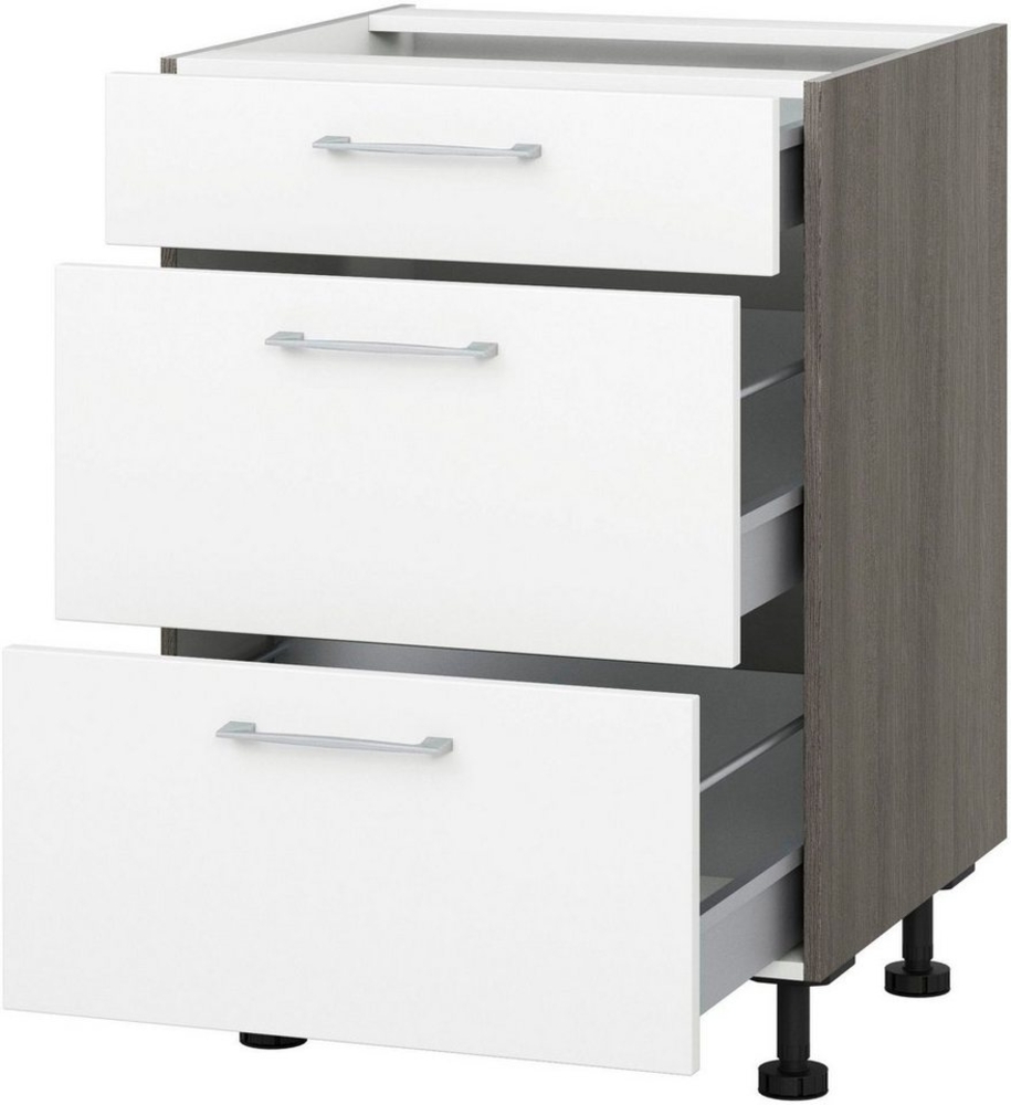 KOCHSTATION Auszugsunterschrank KS-Trea U2AS60 mit drei Auszügen, Breite 60 cm, Höhe 75 cm Bild 1