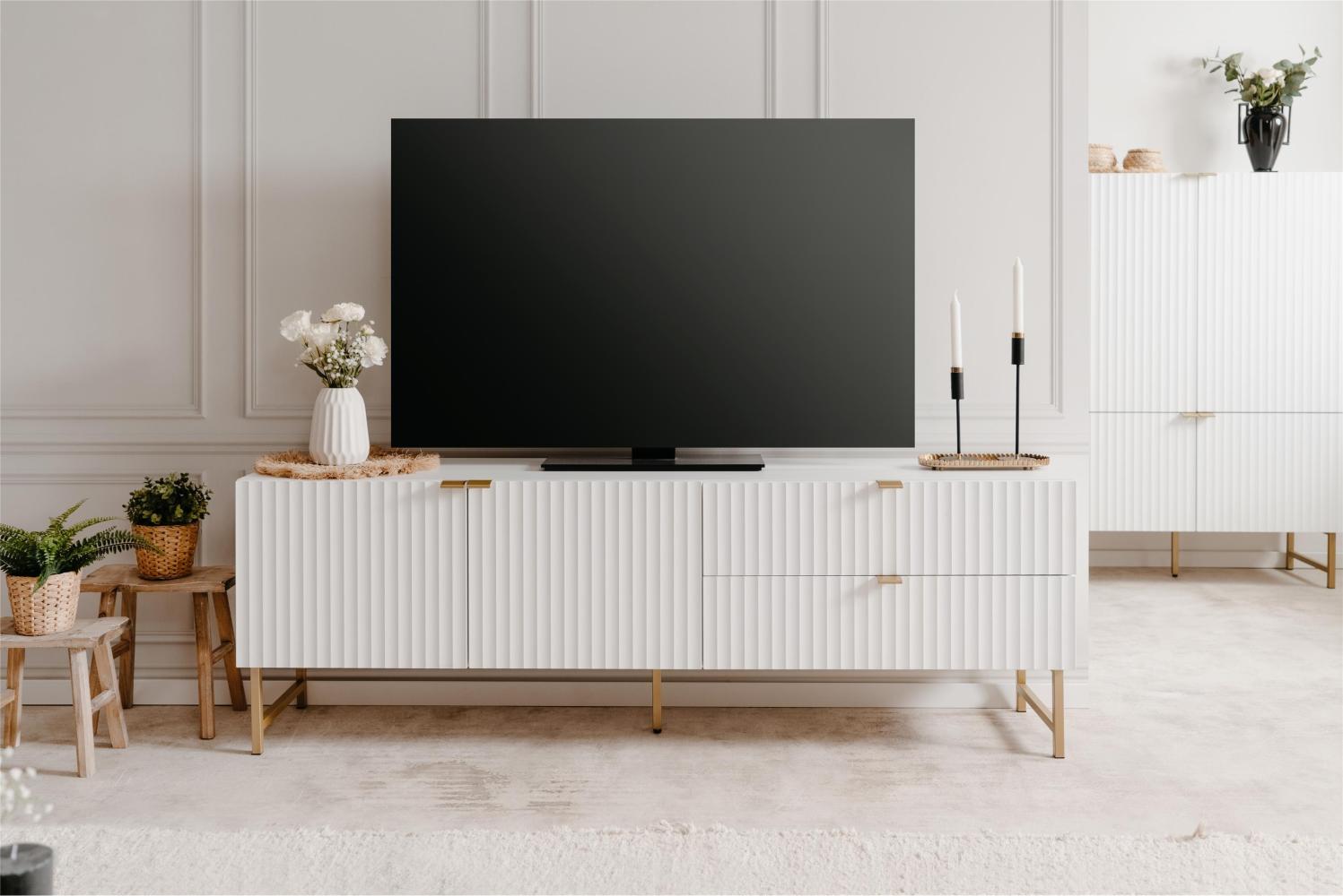 TV-Board >Elwood< in Weiß matt - 179x60,5x40.5cm (BxHxT) Bild 1