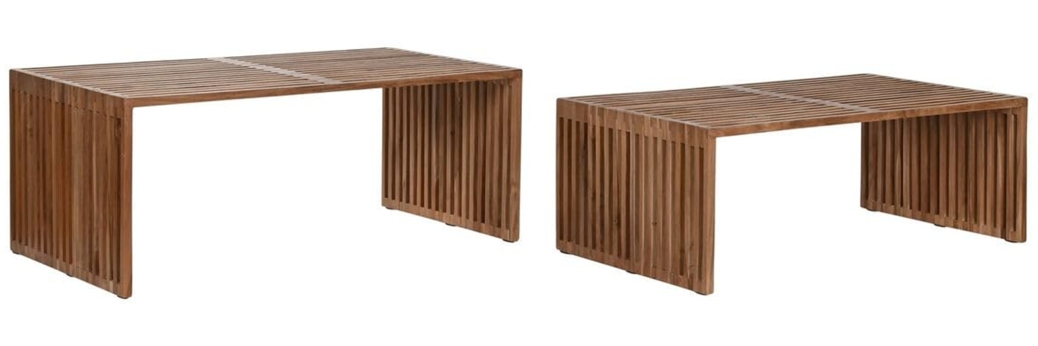 Home ESPRIT Set mit 2 Tischen aus natürlichem Teakholz, 116 x 60 x 46 cm Bild 1