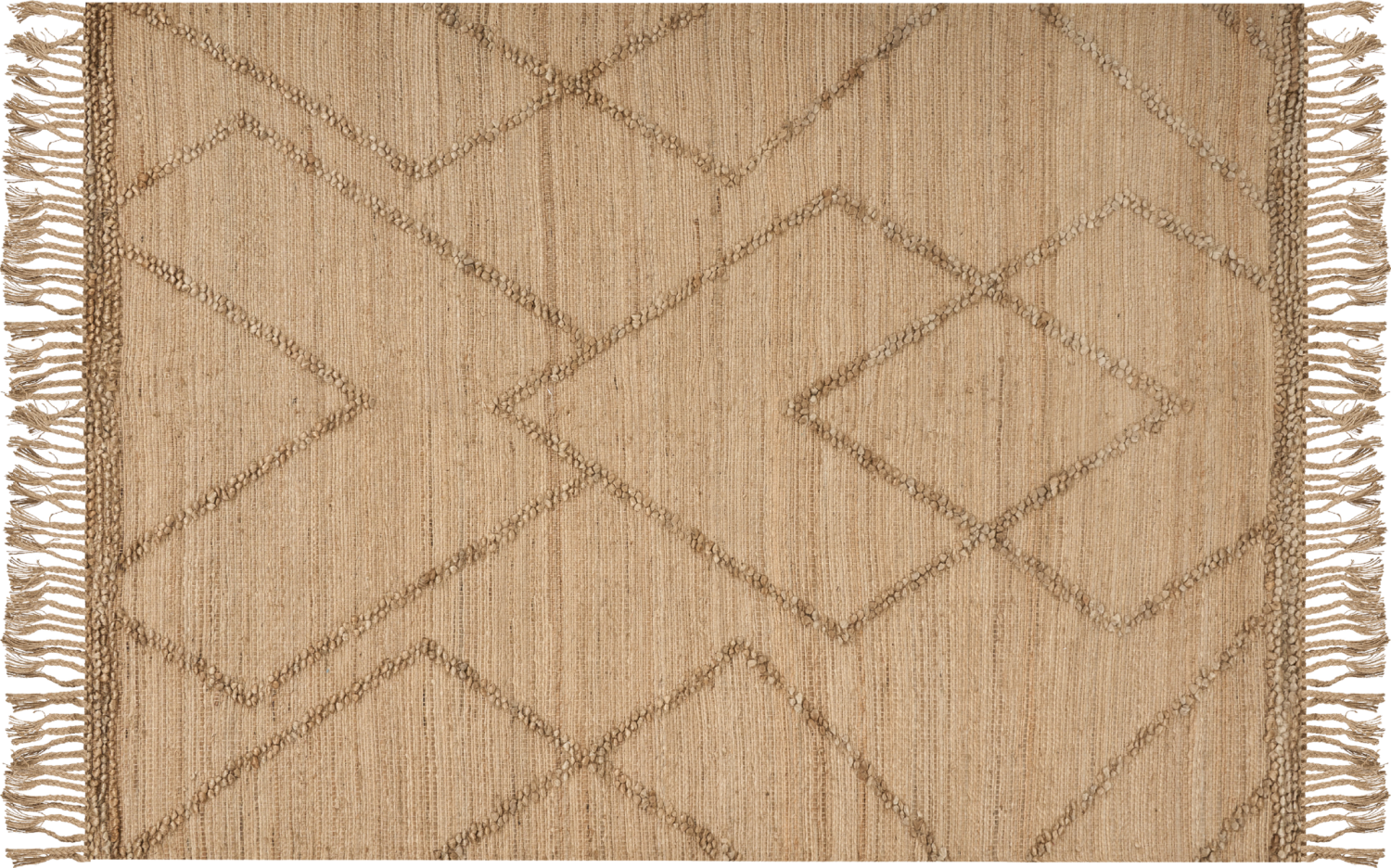 Teppich Jute beige 200 x 300 cm geometrisches Muster Kurzflor HANDERE Bild 1