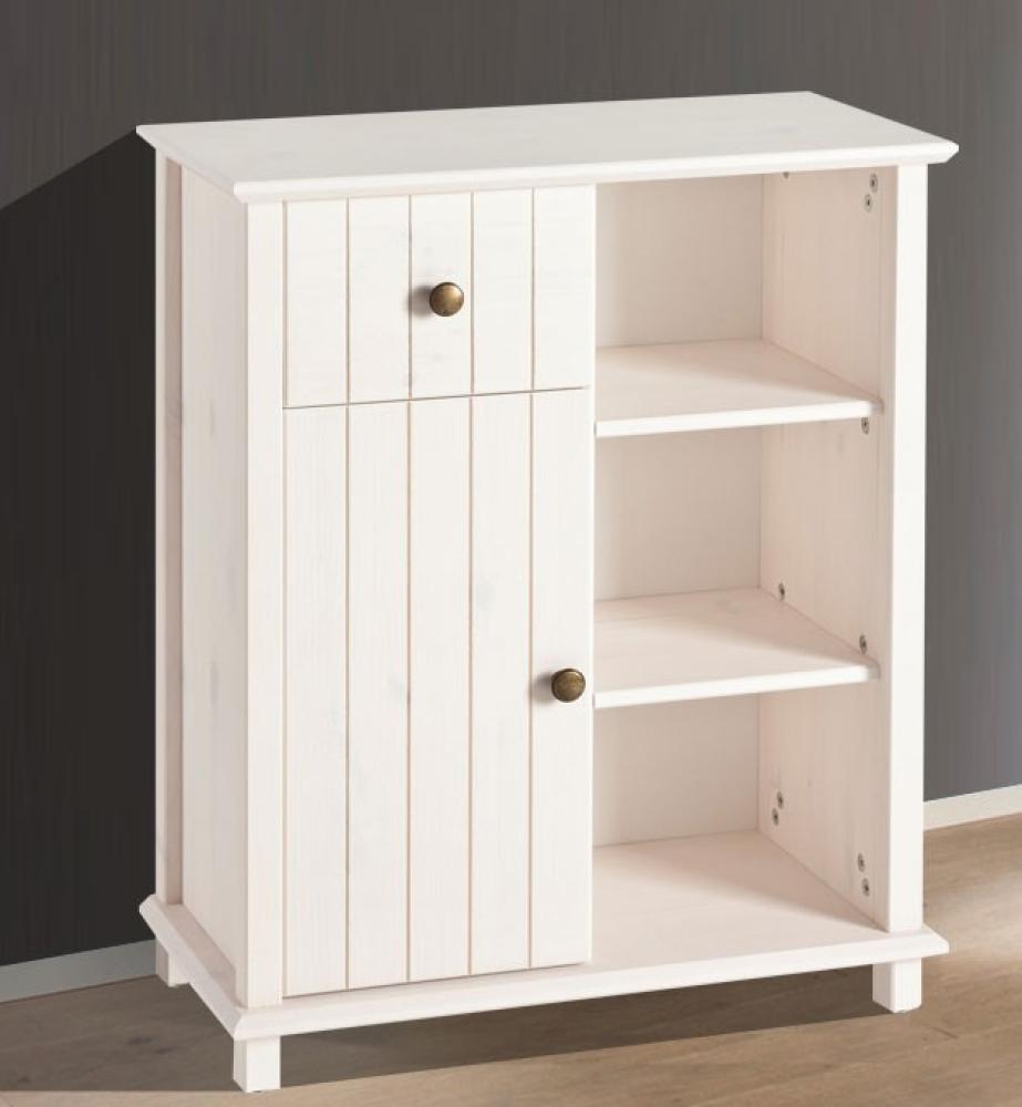 Kommode "Vili" Badkommode Landhaus 60cm Kiefer massiv weiß Bild 1