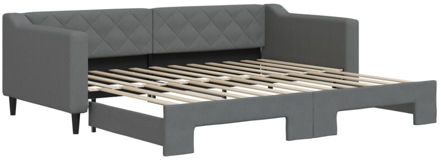 vidaXL Tagesbett Ausziehbar Dunkelgrau 90x200 cm Stoff 3197427 Bild 1