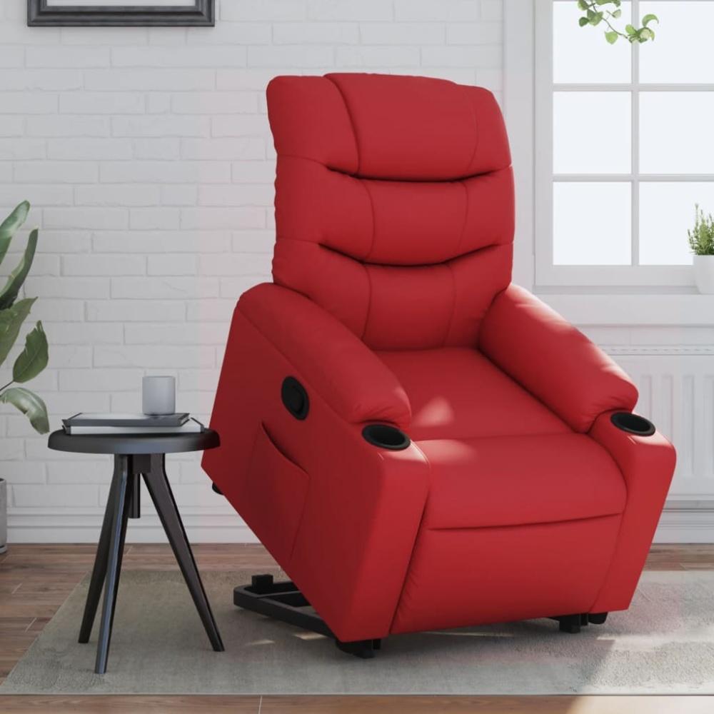 vidaXL Relaxsessel mit Aufstehhilfe Elektrisch Rot Kunstleder 3206618 Bild 1