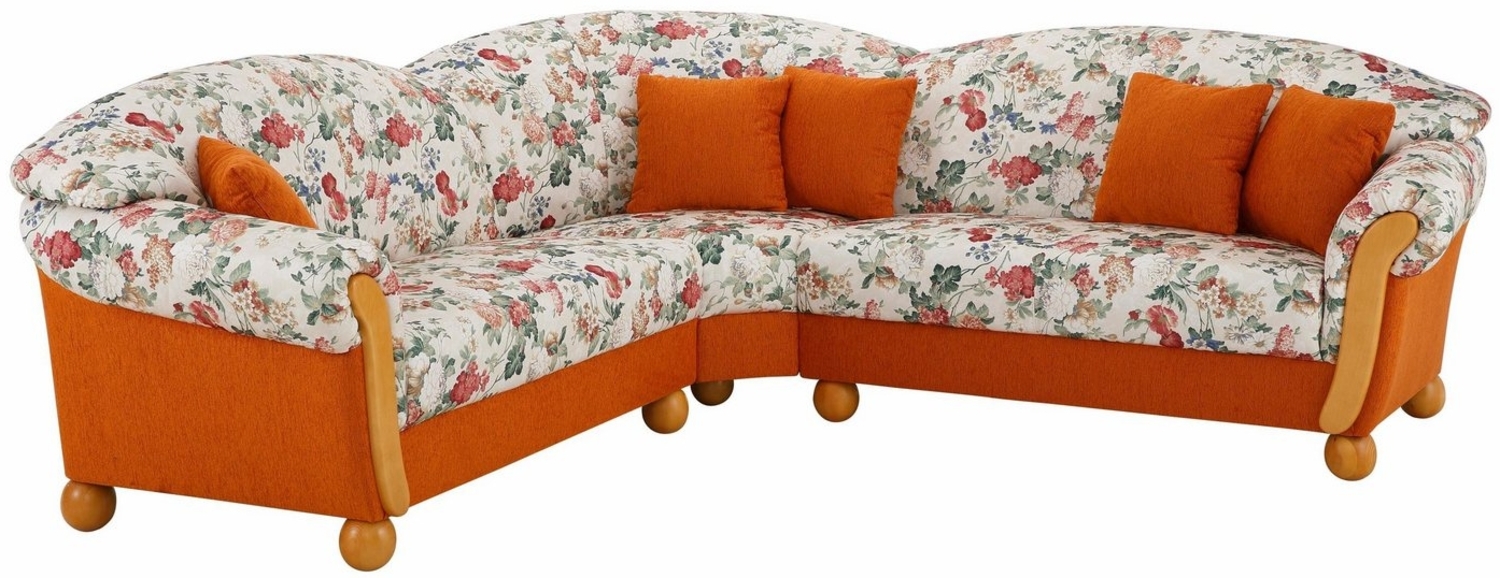 Home affaire Ecksofa Milano, bequem mit Federkern, B/T/H 233/233/83cm, Landhausstil, L-Form, gleichschenklig Bild 1