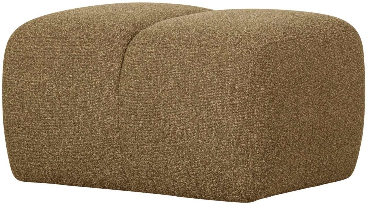 Hocker Mojo aus Boucle-Stoff, Gelb/Braun Bild 1