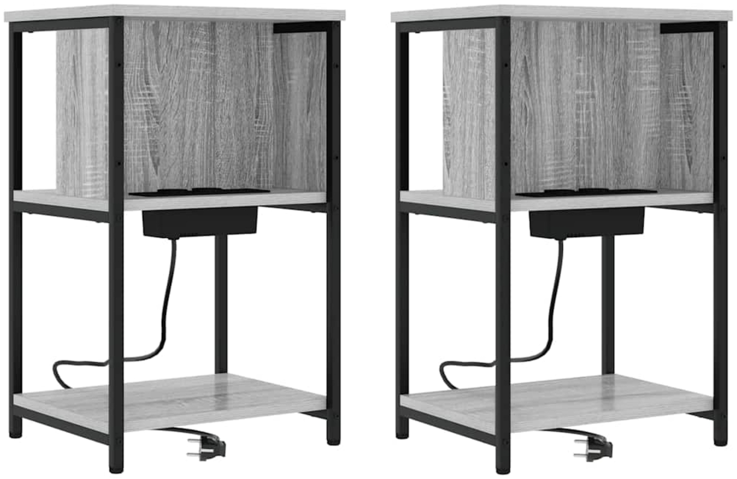 vidaXL Nachttisch 2 pcs Grau Sonoma 38 x 31 x 61 cm Holzwerkstoff 859457 Bild 1