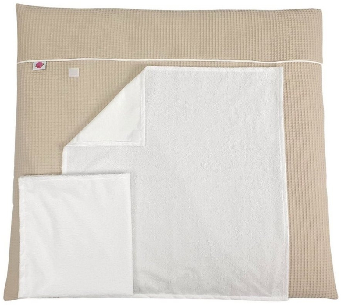 Babymajawelt Wickelauflage Stoff Wickelauflage Waffel Super Soft 70x75 cm, 3 Teile Unifarben (3 Teile, 3-tlg, Wickeltischauflage + 2 Frotteebezüge), Plastikfrei, Waschbar, Weich, Allergiker geeignet, Made in EU Bild 1