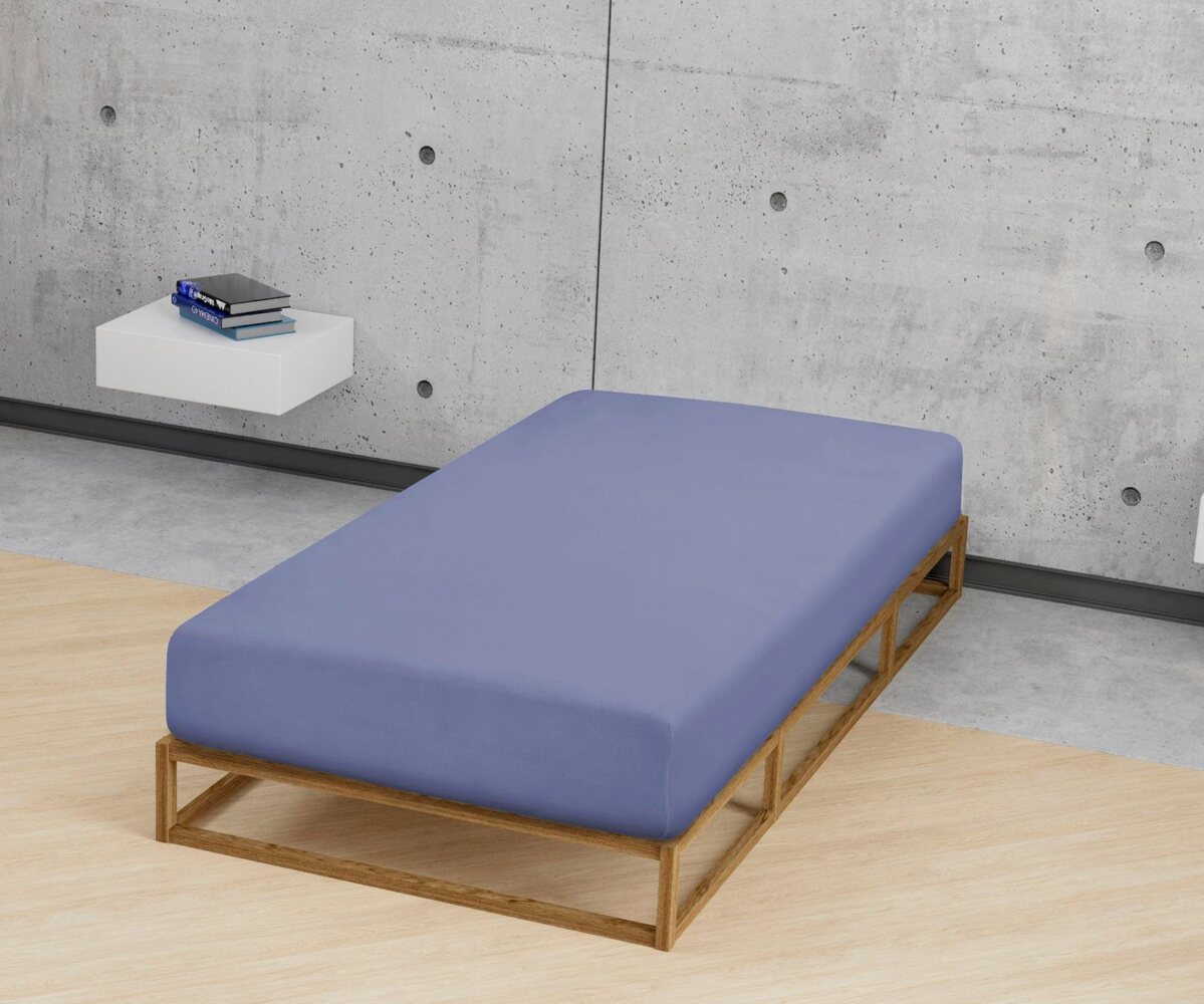 biberna Frottee-Stretch-Spannbetttuch 0012344, blau, 1x 180x200 cm - 200x200 cm Bild 1