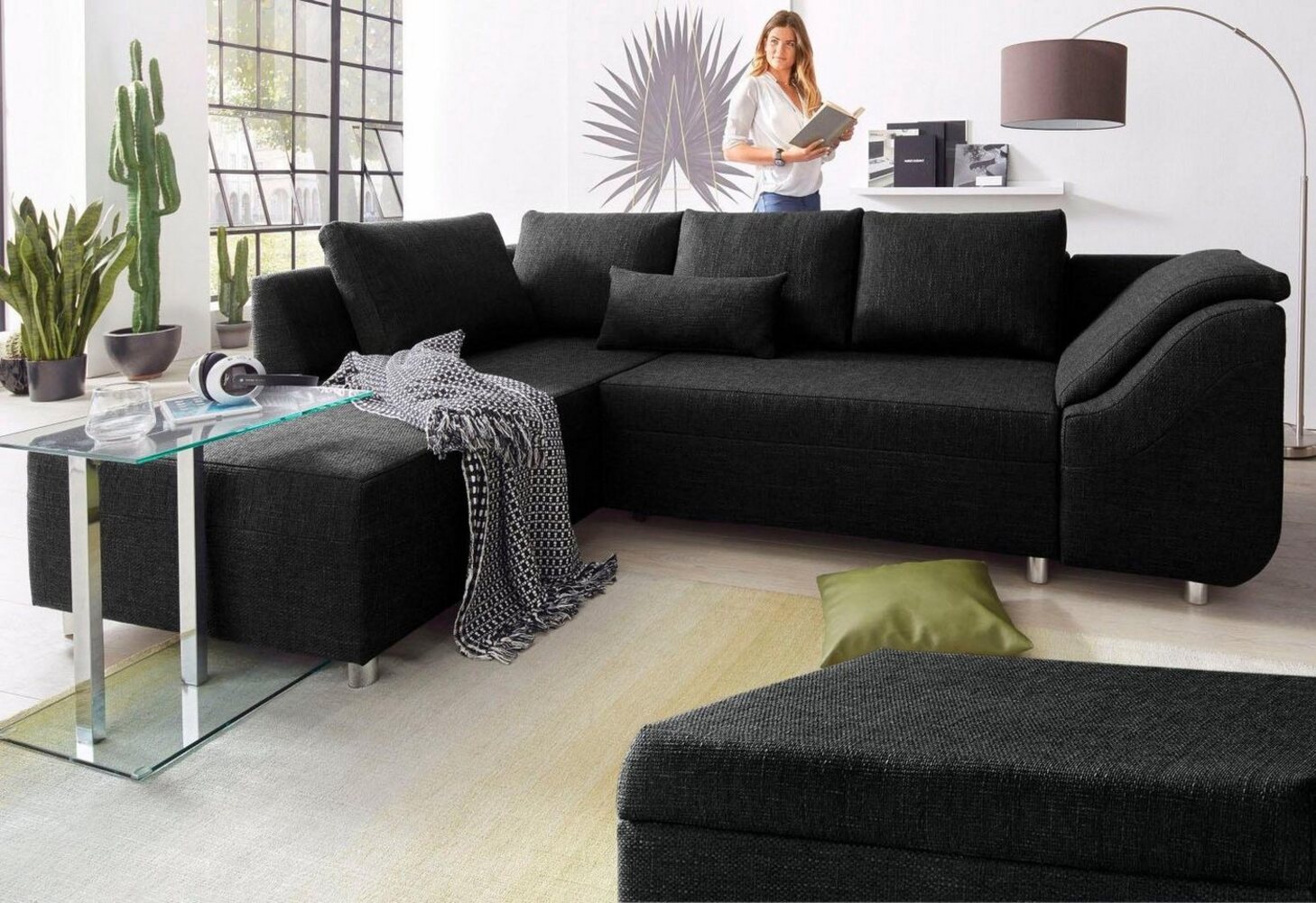 COLLECTION AB Ecksofa Sally L-Form, mit und ohne Bettfunktion, inklusive loser Rücken- und Zierkissen Bild 1