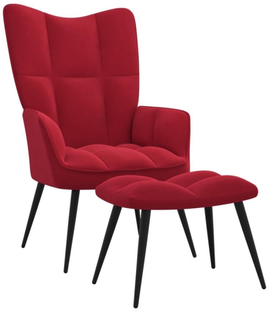 Relaxsessel mit Hocker Weinrot Samt [328089] Bild 1