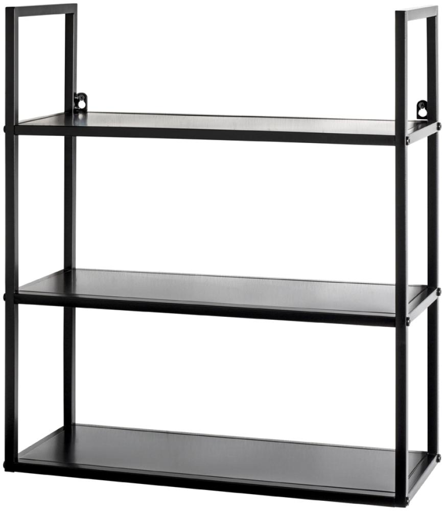 Wandregal >25564< in schwarz, Metall - 50x58x20cm (BxHxT) Bild 1