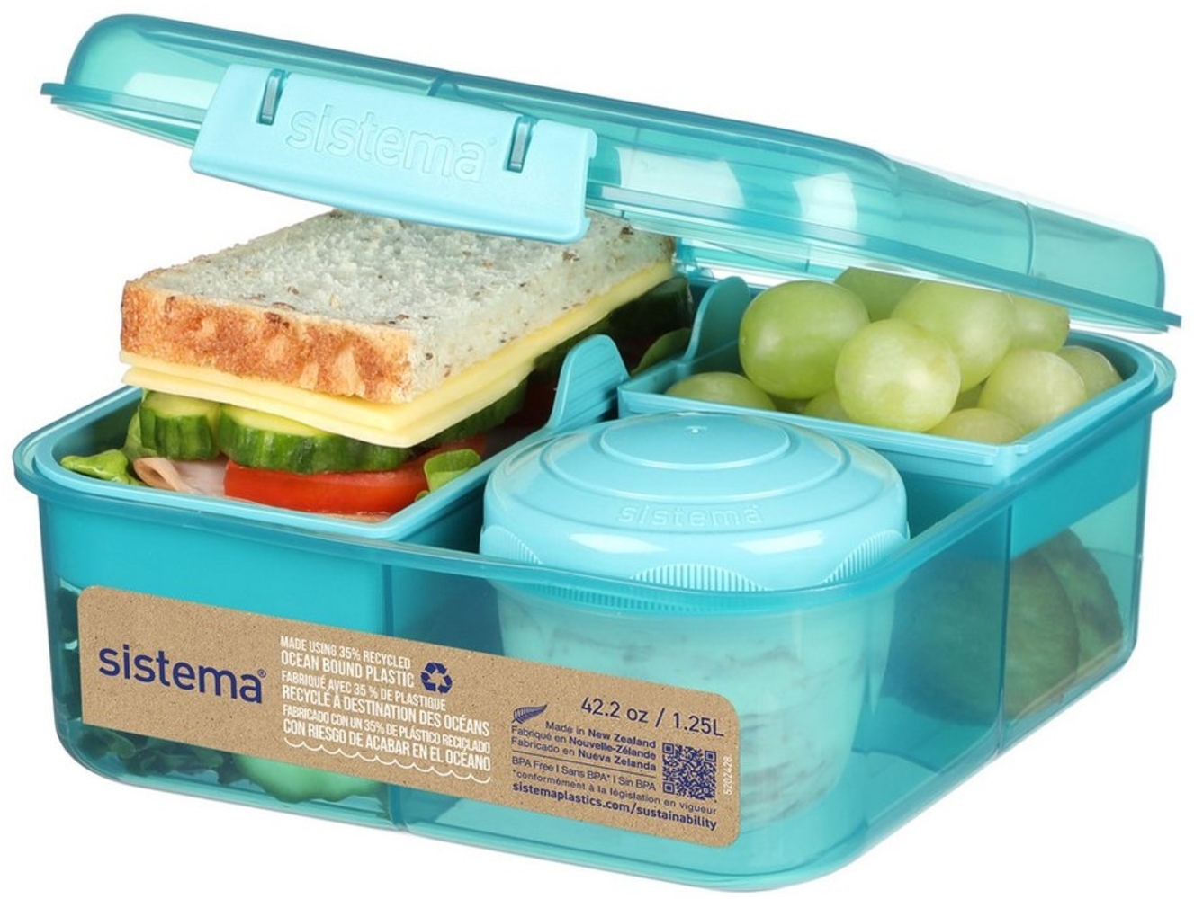 sistema Aufbewahrungsbox Sistema 1,65L Bento Lunch - Teal Bild 1