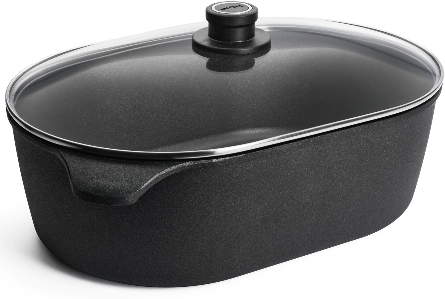 WOLL Nowo Titanium Induction Gussbräter oval 27 x 12 x 40 cm Titan-Hartversiegelung Guss-Aluminium Induktionsboden alle Herdarten inkl. Induktion backofenfest bis 250 °C spülmaschinenfest Bild 1