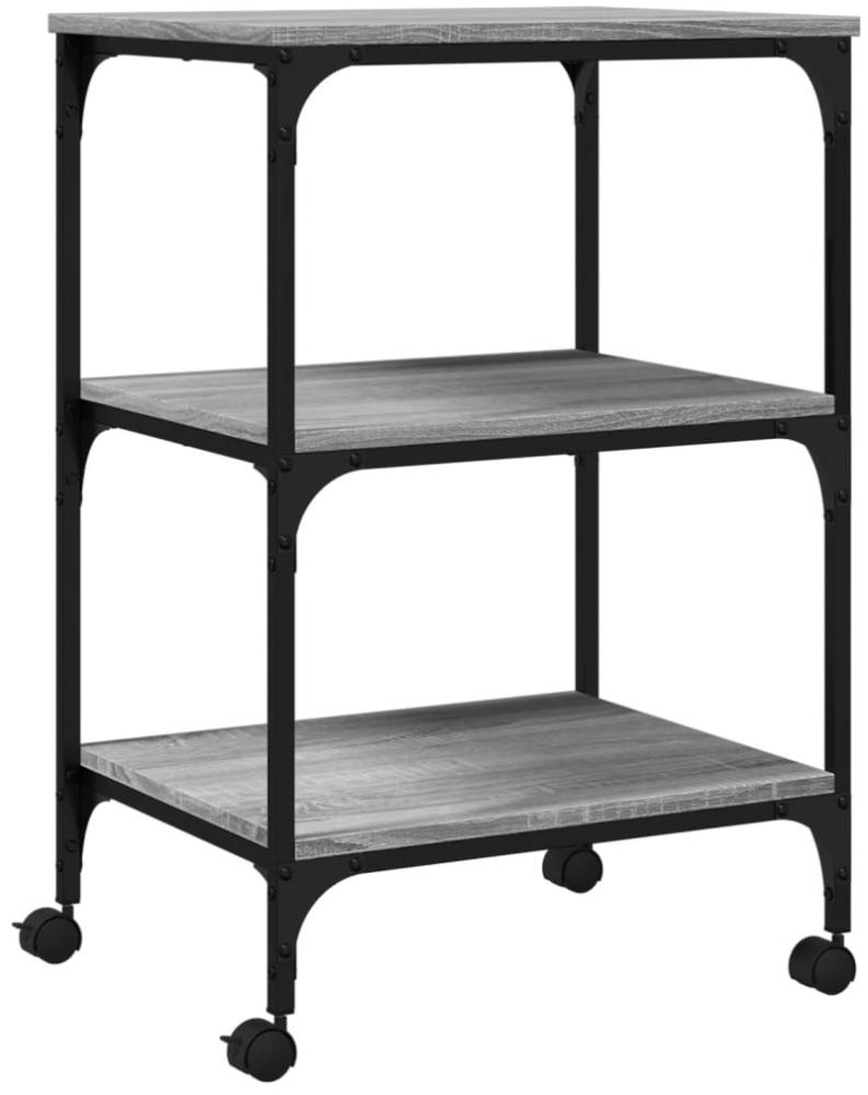 vidaXL Druckerständer 3 Ablagen Grau Sonoma 50x41x75 cm Holzwerkstoff 842289 Bild 1