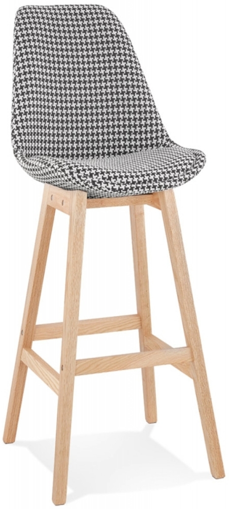 Barhocker MORISS | Barhocker mit einer Sitzhöhe von 75 cm aus Stoff mit Hahnentrittmuster, der sowohl für Profis als auch für Kadima Design Bild 1