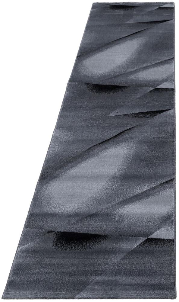 Kurzflor Teppich Matteo Läufer - 80x300 cm - Schwarz Bild 1
