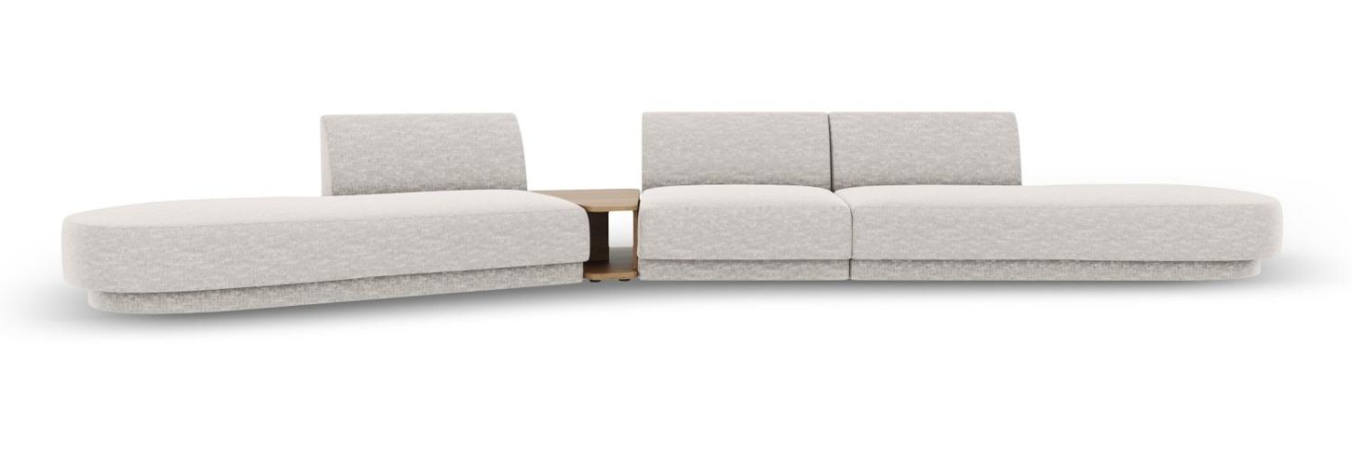 Micadoni Modulares Sofa Miley 5-Sitzer ohne Armlehnen Links Chenille Hellgrau Bild 1