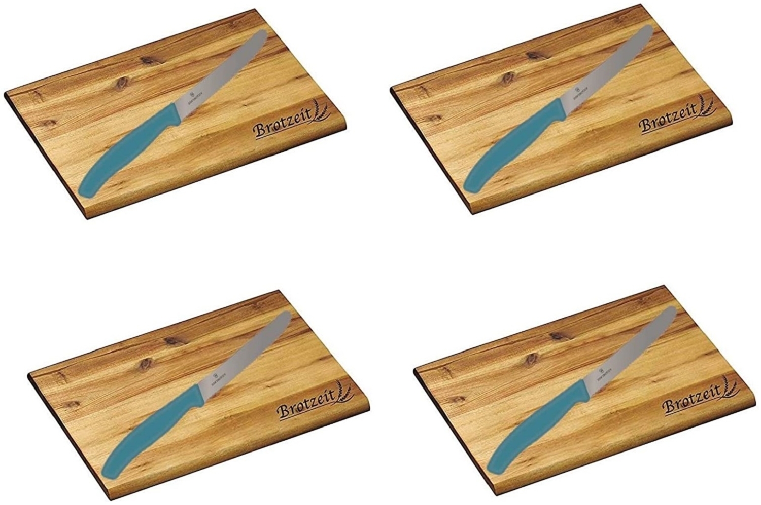 Kesper 8-TLG. Brotzeitbrett-Set Frühstücksbrett Frühstücksbrettchen Holz Akazie Essbrett Schneidbrett XL Set Brotzeit extra groß! Bild 1